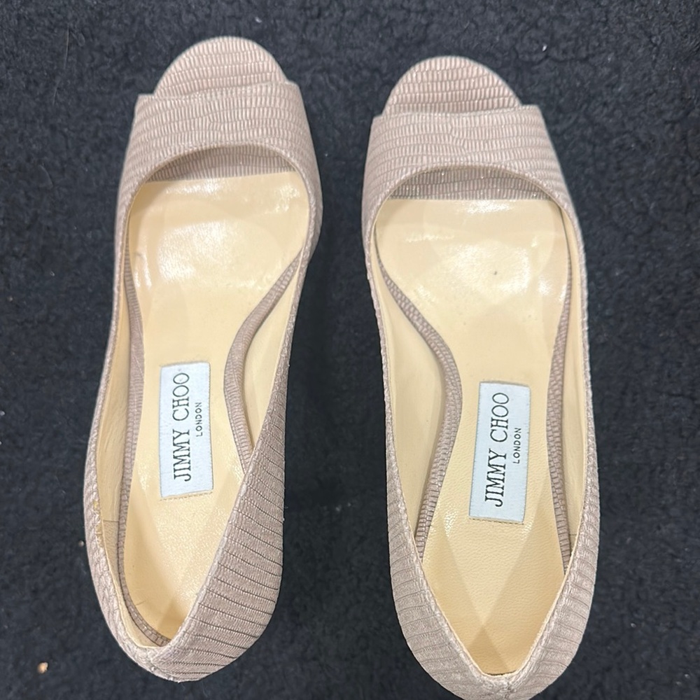 Jimmy Choo Tan Heels Elegant Design